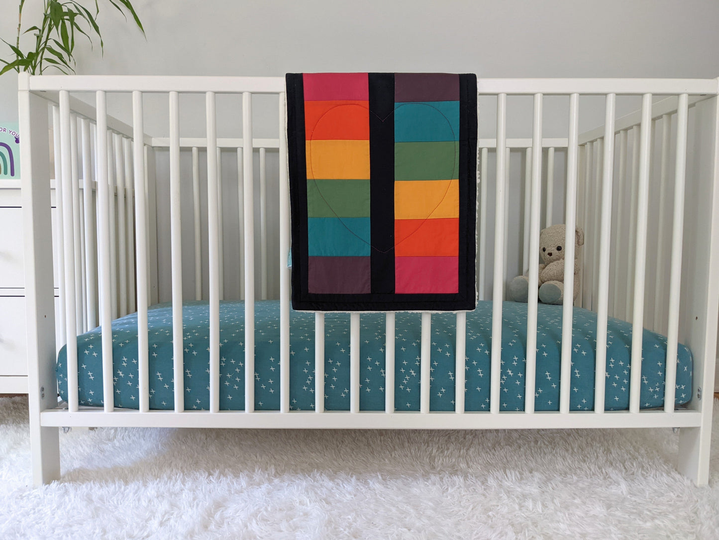 Bright Rainbow with Dark Navy, Lovey