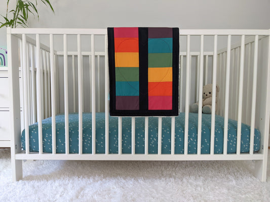 Bright Rainbow with Dark Navy, Lovey