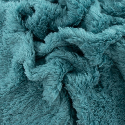 Baby Peipei's Organic Cotton Furry Sherpa. Color is Pacific Blue. Long individual strands create a soft and shaggy Sherpa.
